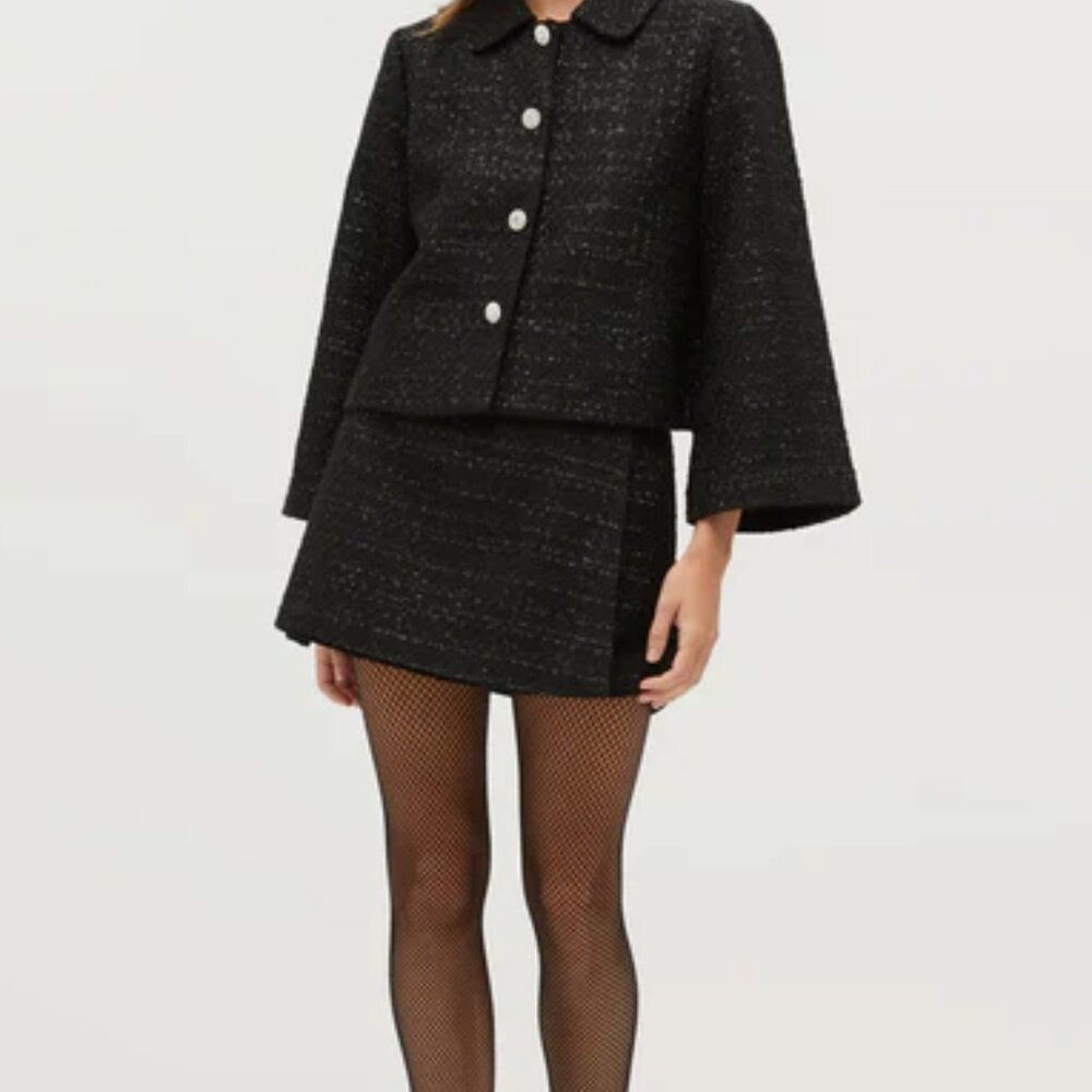 Hill House Home - Tatiana Skirt In Black Tweed